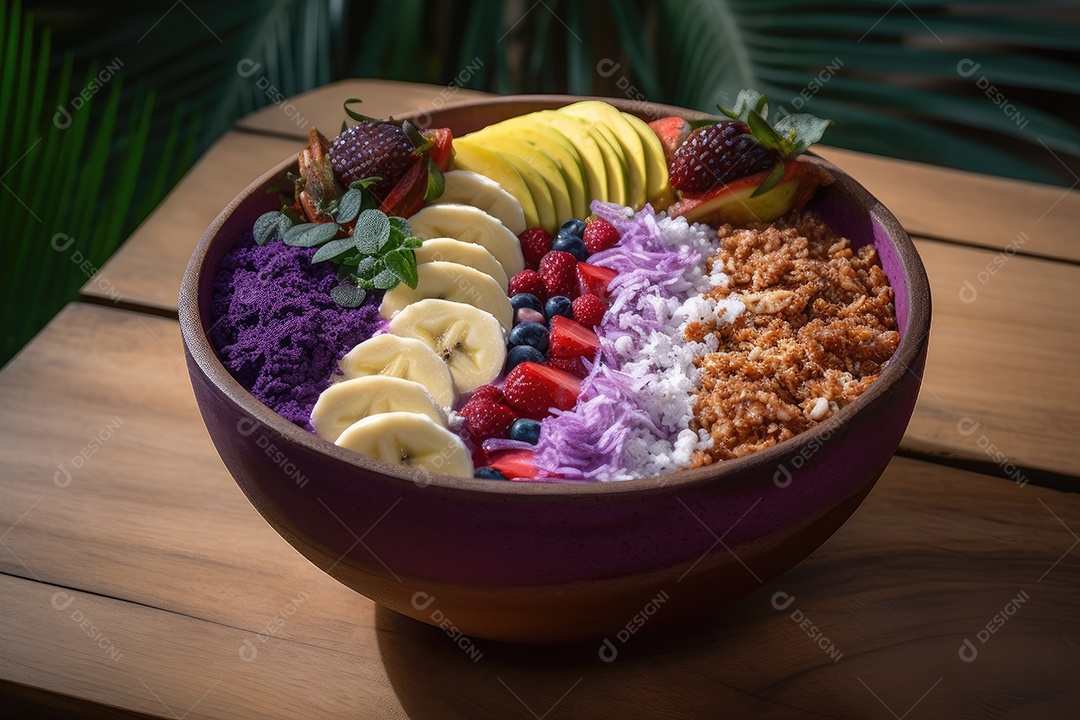 Delicioso açaí na tigela