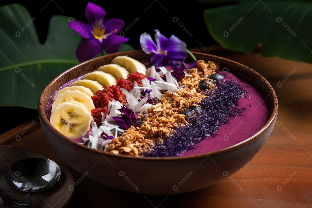 Delicioso açaí na tigela