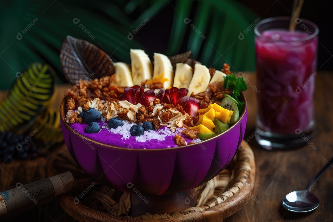 Delicioso açaí na tigela