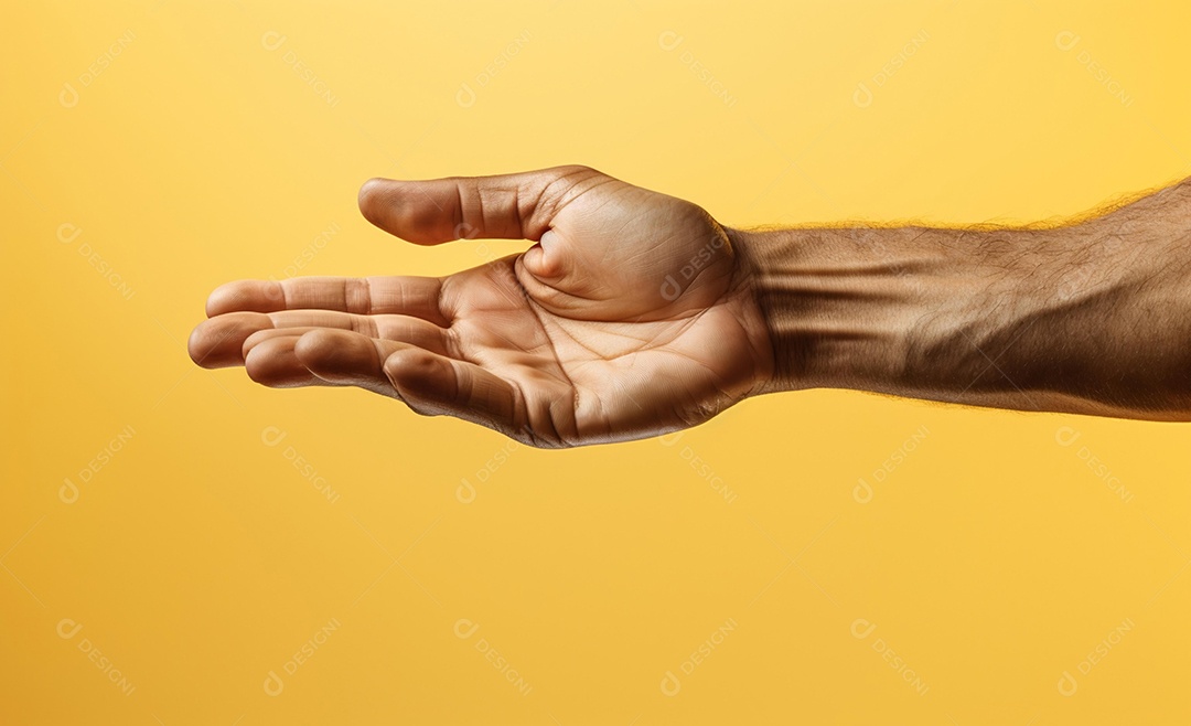 Mão Morena Aberta Conscientização de Setembro Amarelo