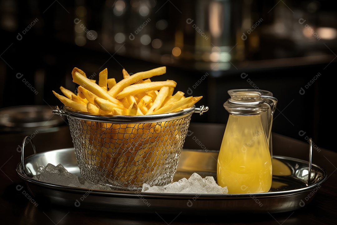 Fritas crocantes e molho de queijo irresistível.