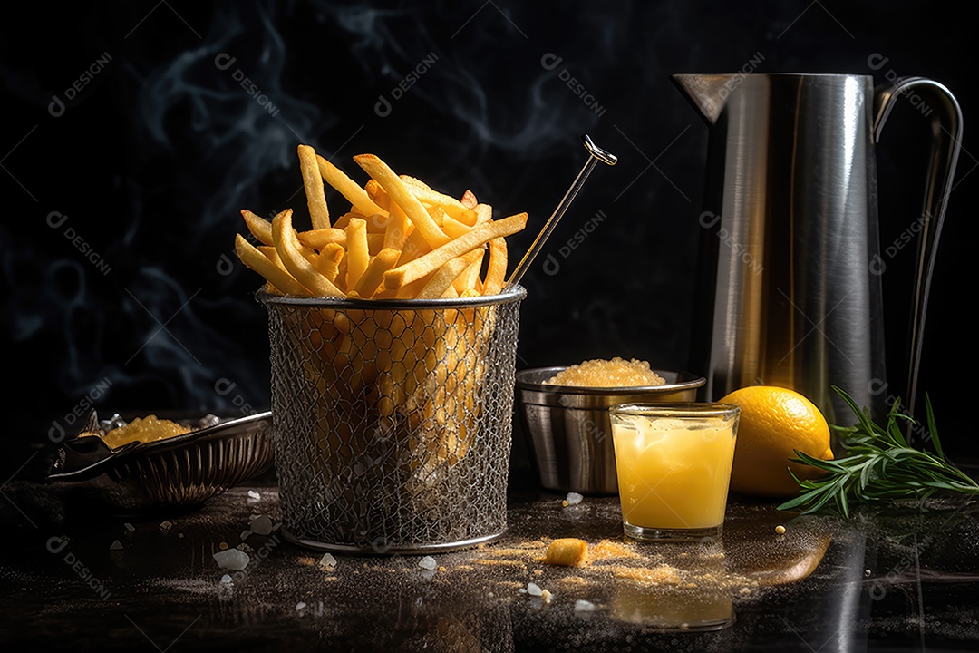 Fritas crocantes e molho de queijo irresistível.