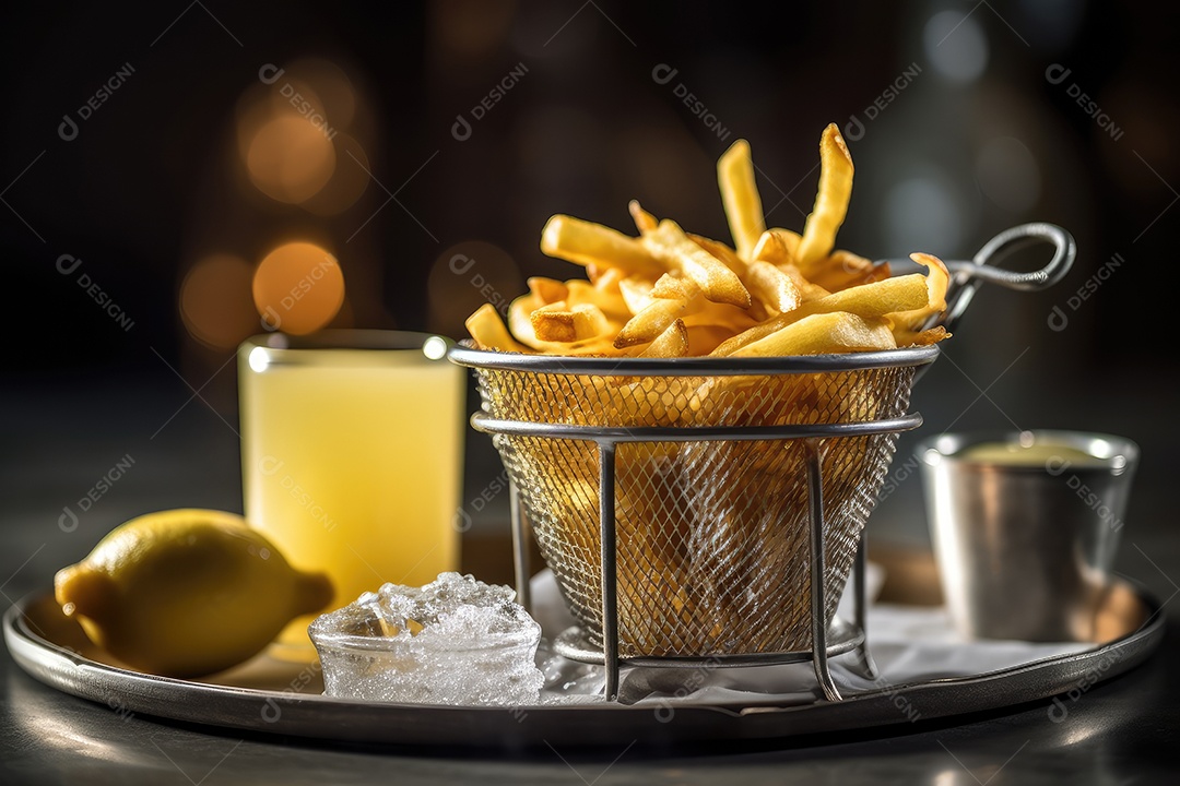 Fritas crocantes e molho de queijo irresistível.