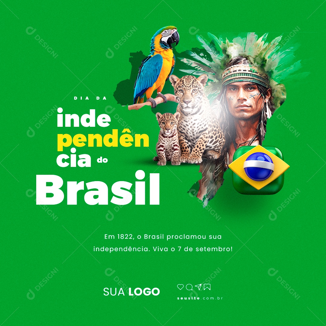 Social Media Dia Da Independência do Brasil 7 de Setembro PSD Editável