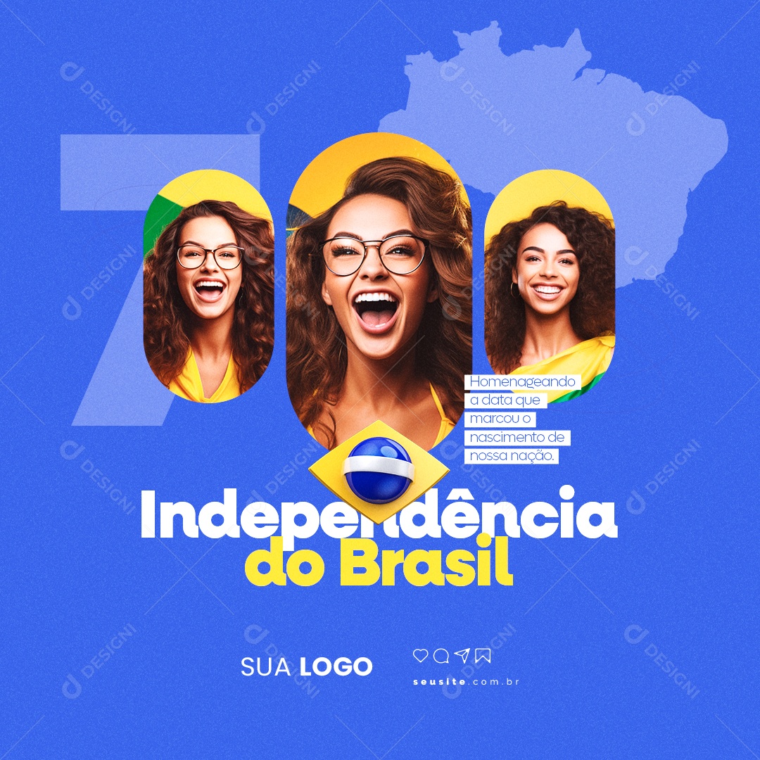 Dia Da Independência do Brasil Homenageando a Data que Marcou o Nascimento de Nossa Nação Social Media PSD Editável