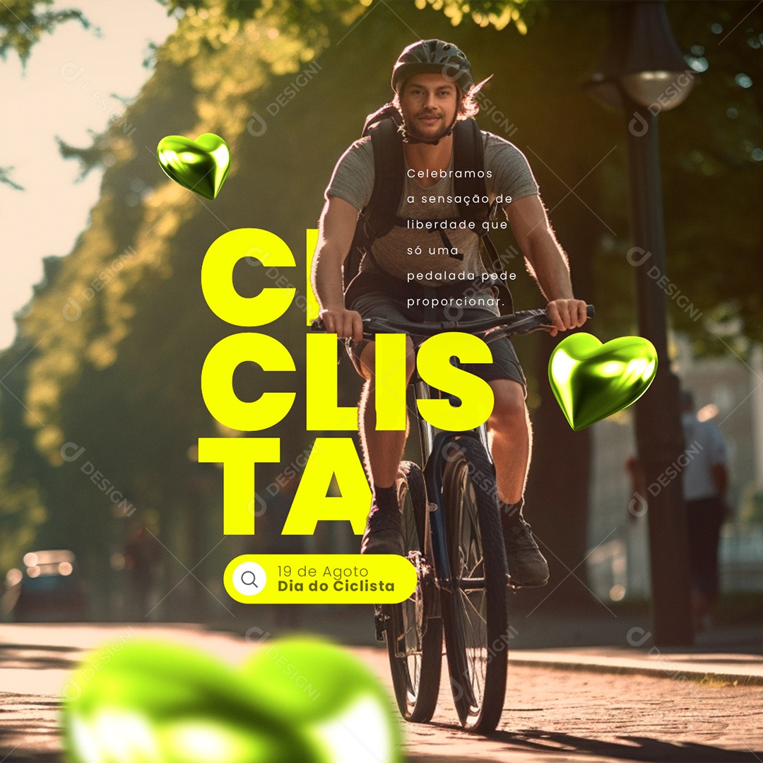 Dia do Ciclista Celebramos a Sensação de Liberdade que só Uma Pedalada Pode Proporcionar Social Media PSD Editável
