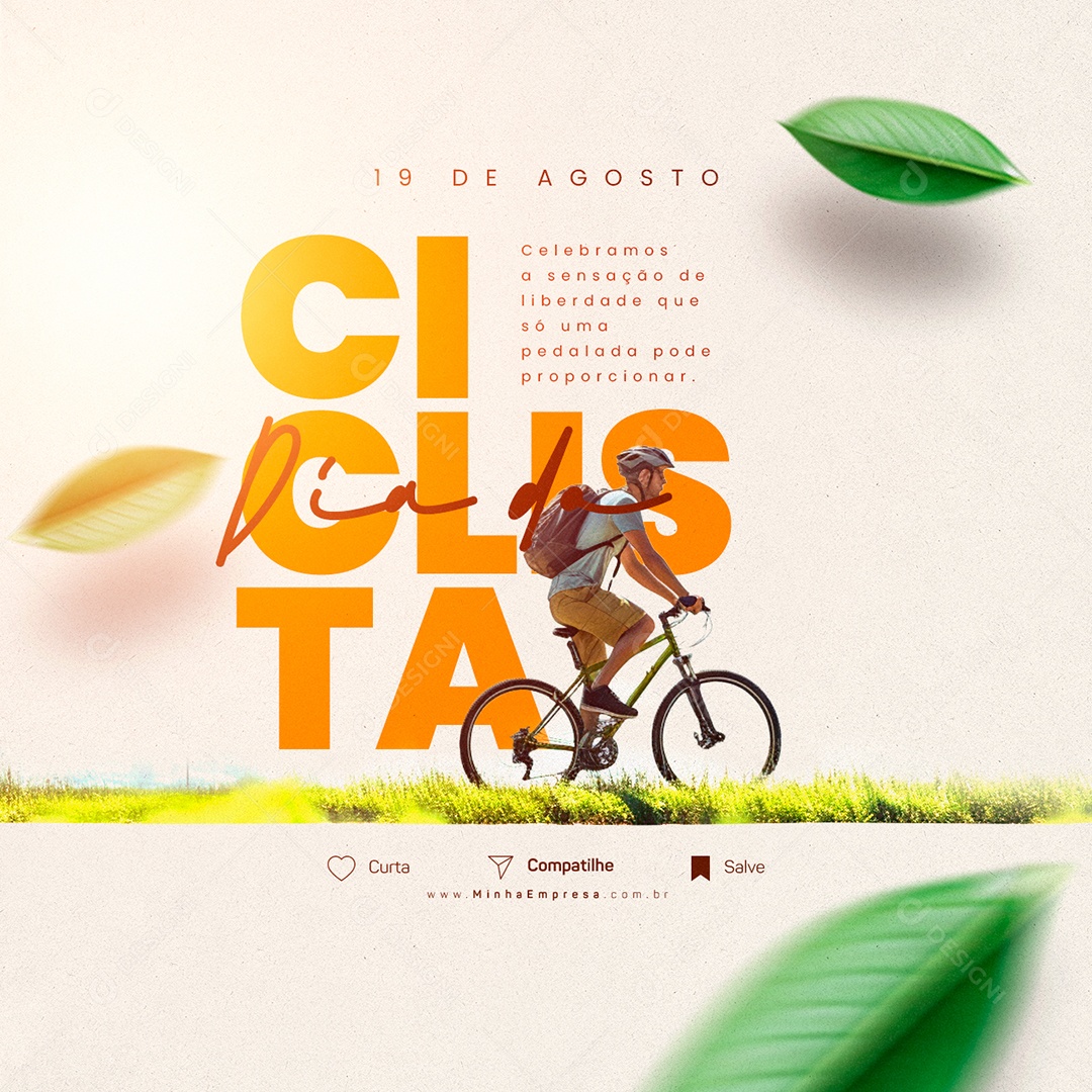 Dia do Ciclista 19 de Agosto Social Media PSD Editável