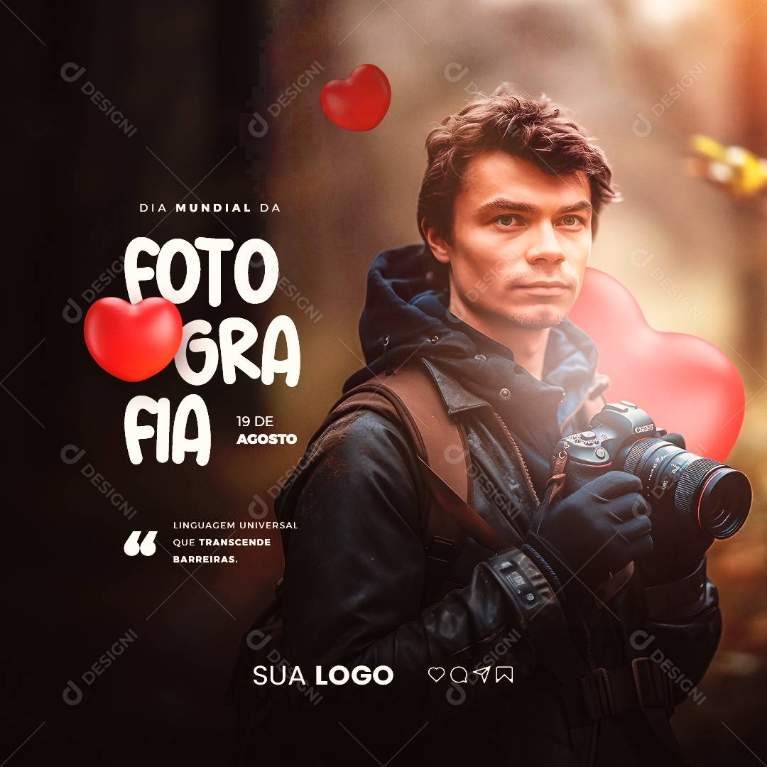 World Photography Day August 19th Universal Social Media Language Editable PSD