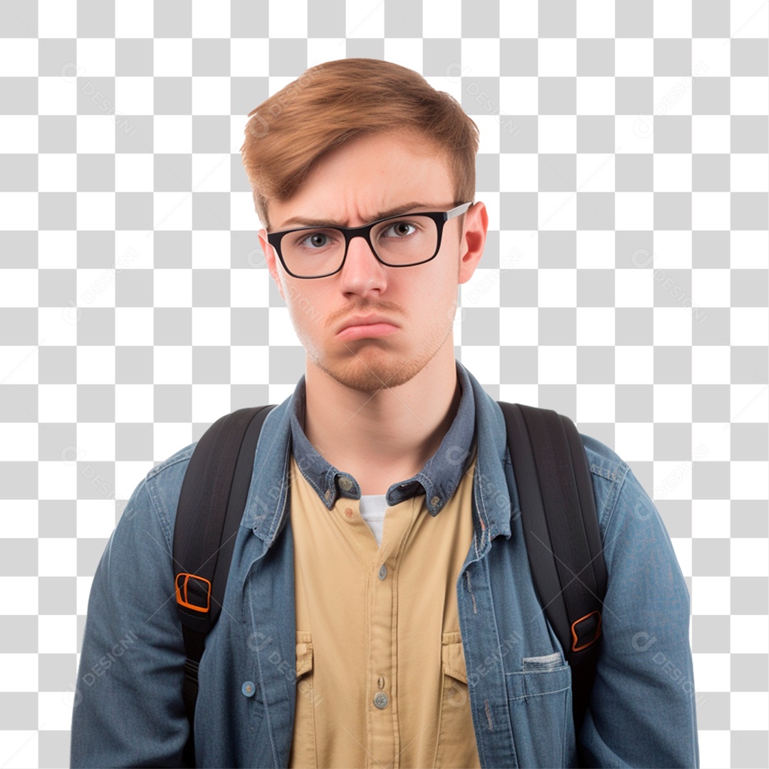 Estudante Com Mochila nas Costas PNG Transparente