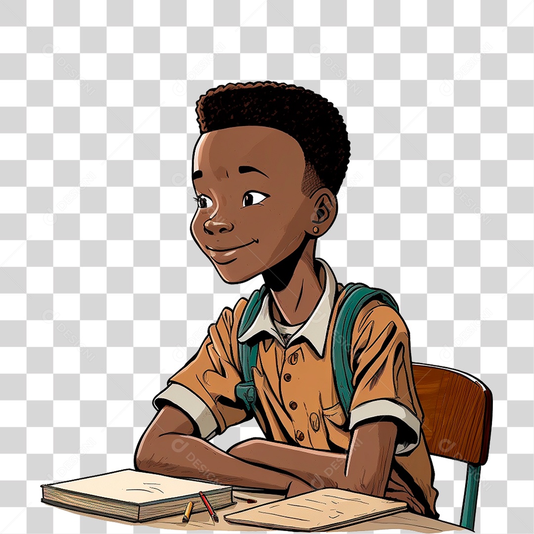 Estudante Com Mochila nas Costas PNG Transparente