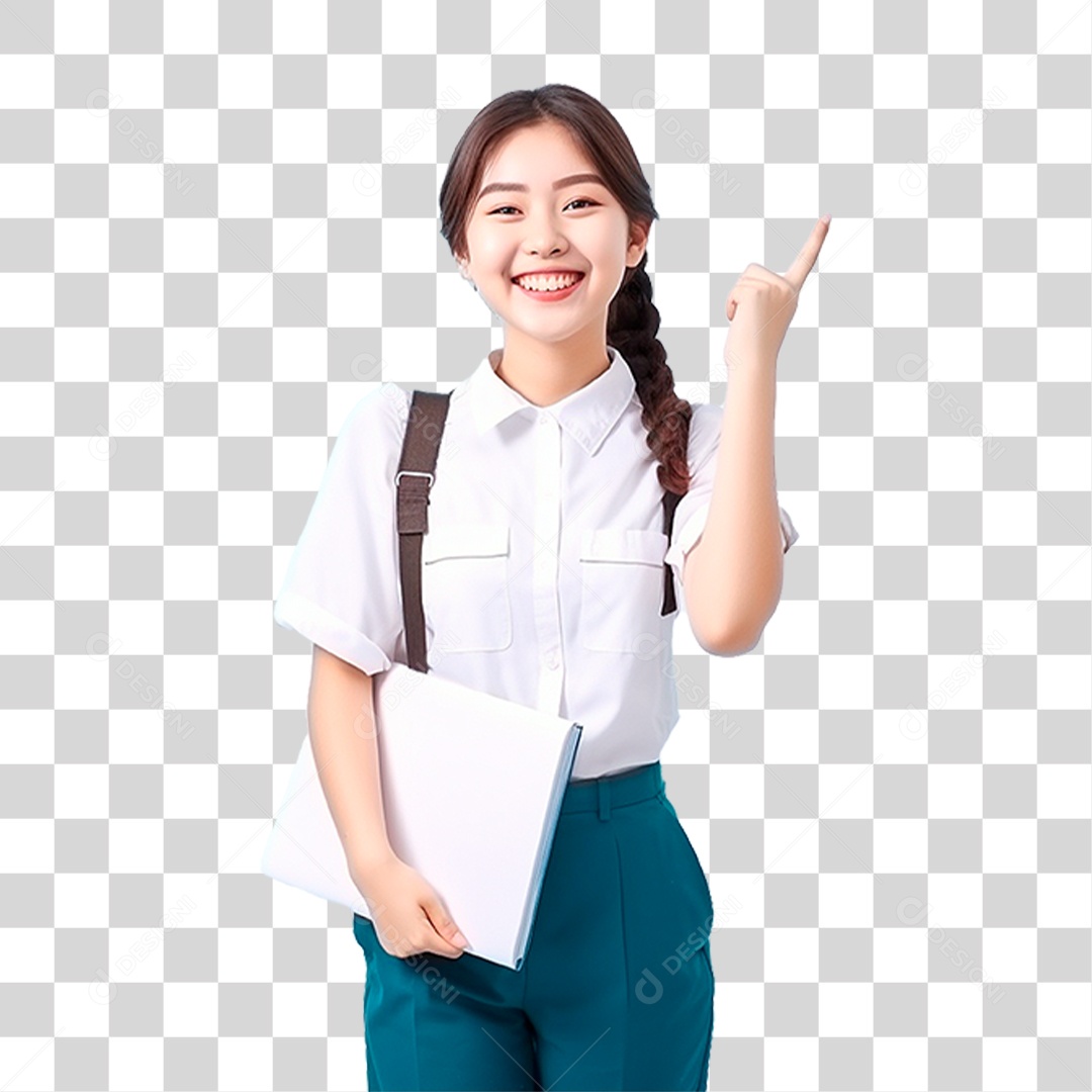 Estudante Com Mochila nas Costas PNG Transparente