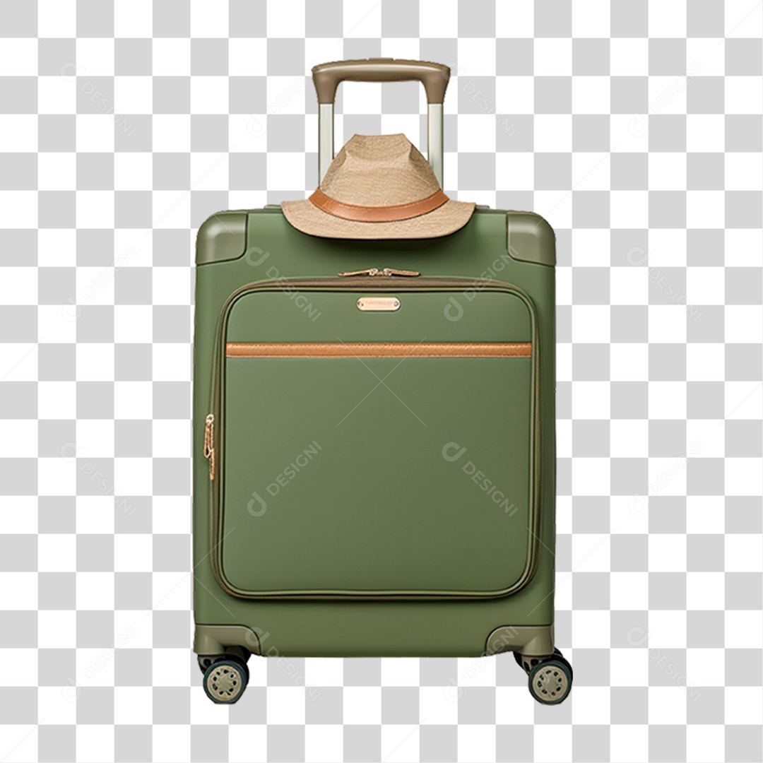 Mala e Chapéu de Viagem PNG Transparente