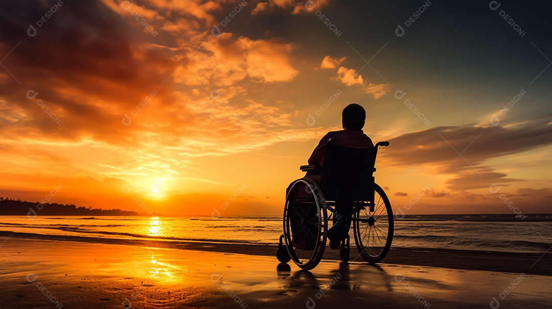 Silhueta de pessoa cadeirante