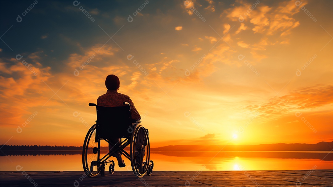 Silhueta de pessoa cadeirante