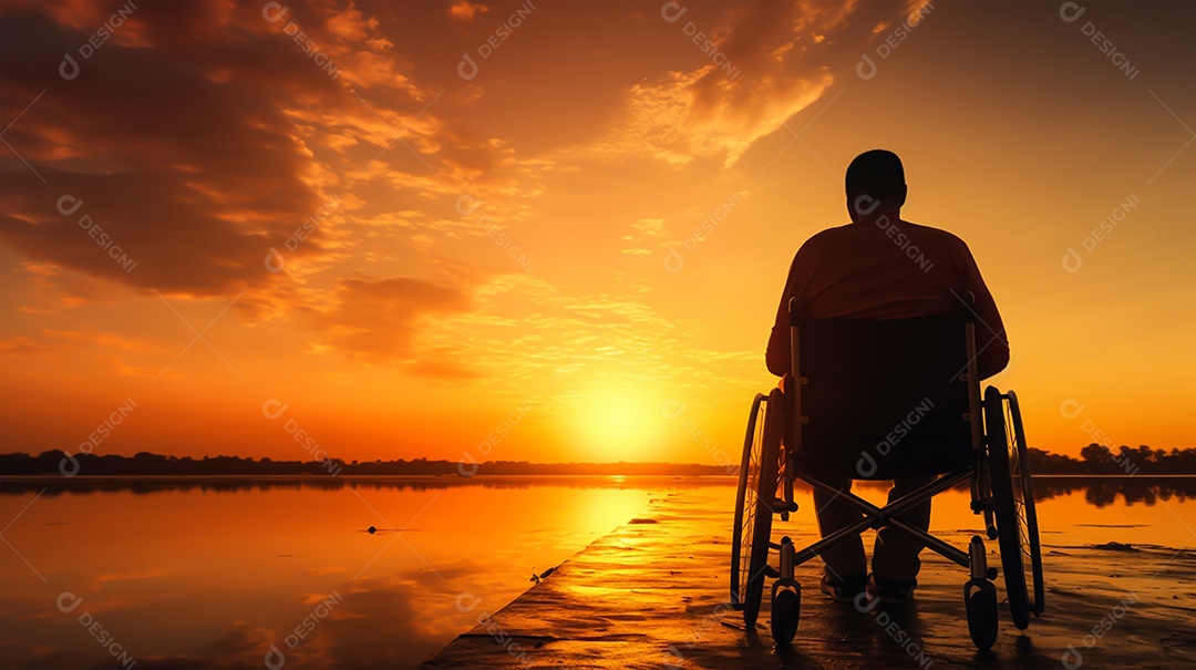 Silhueta de pessoa cadeirante