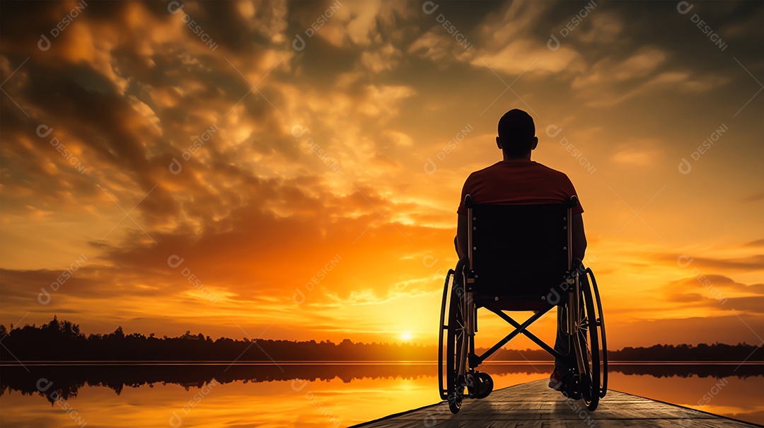 Silhueta de pessoa cadeirante