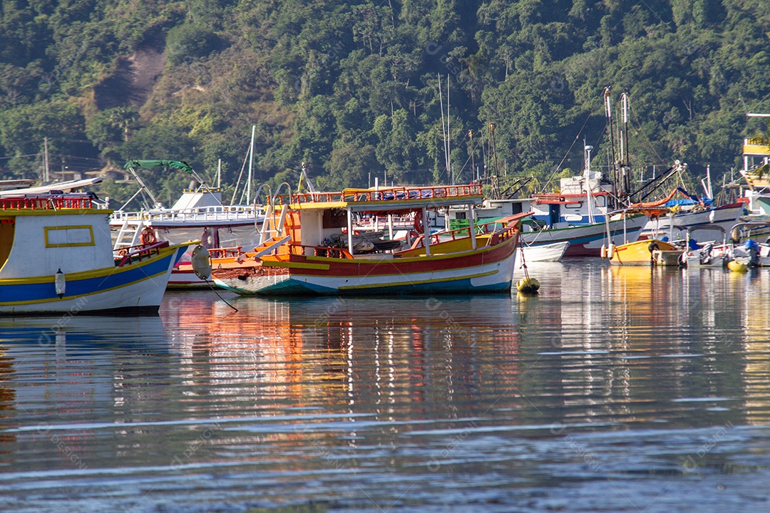 barcos no porto de paraty no Rio de Janeiro.