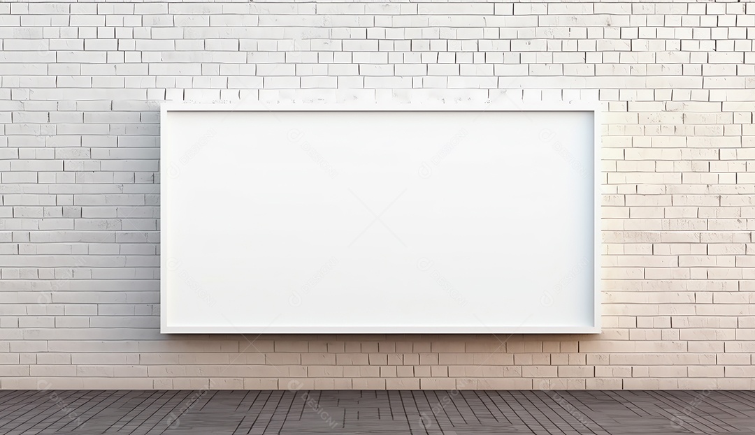 Placa branca em branco simulando loja de rua ou empresa na parede, modelo de outdoor