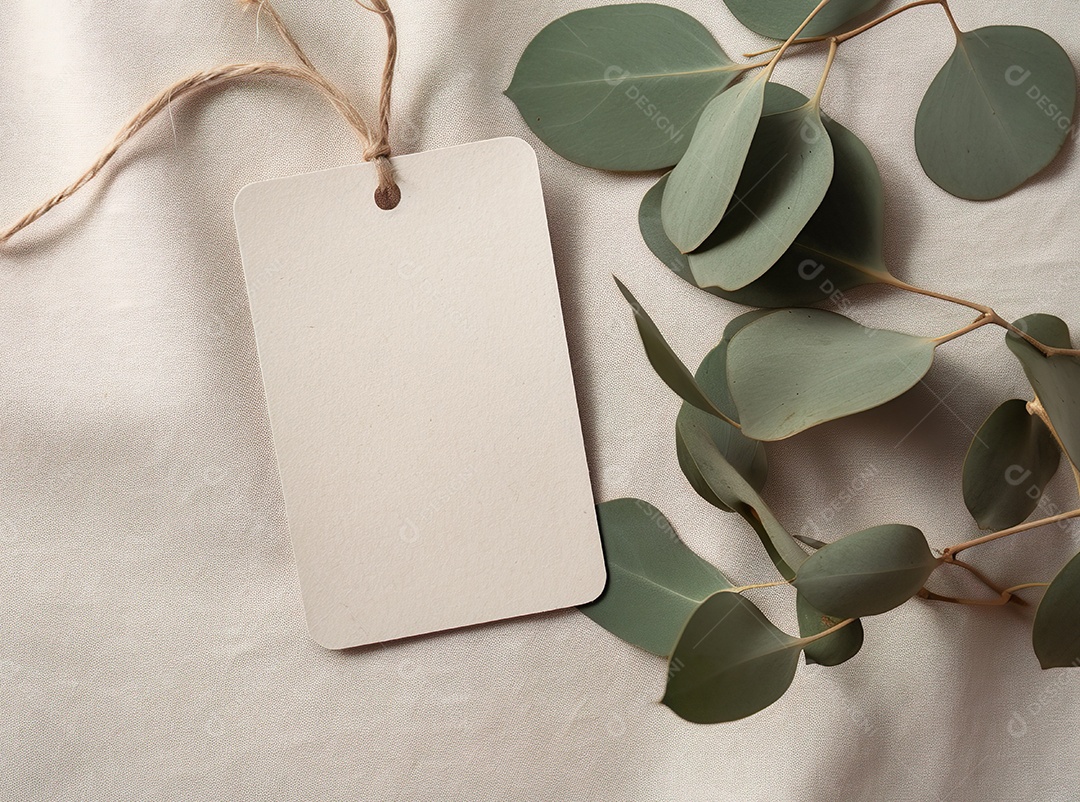 Maquete vazia de etiqueta circular para loja orgânica de marca, conceito ecológico mínimo