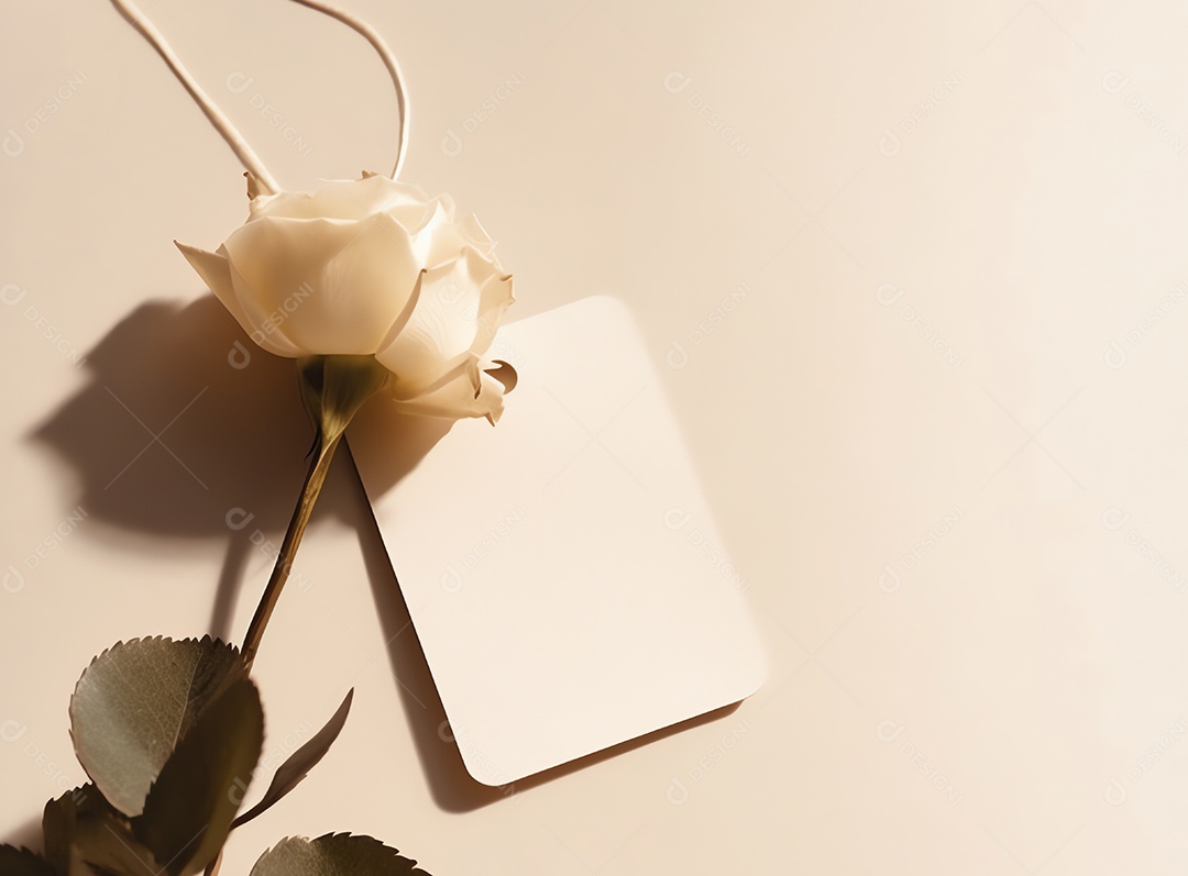 Maquete vazia em branco da etiqueta na planta verde para marcar uma loja orgânica natural