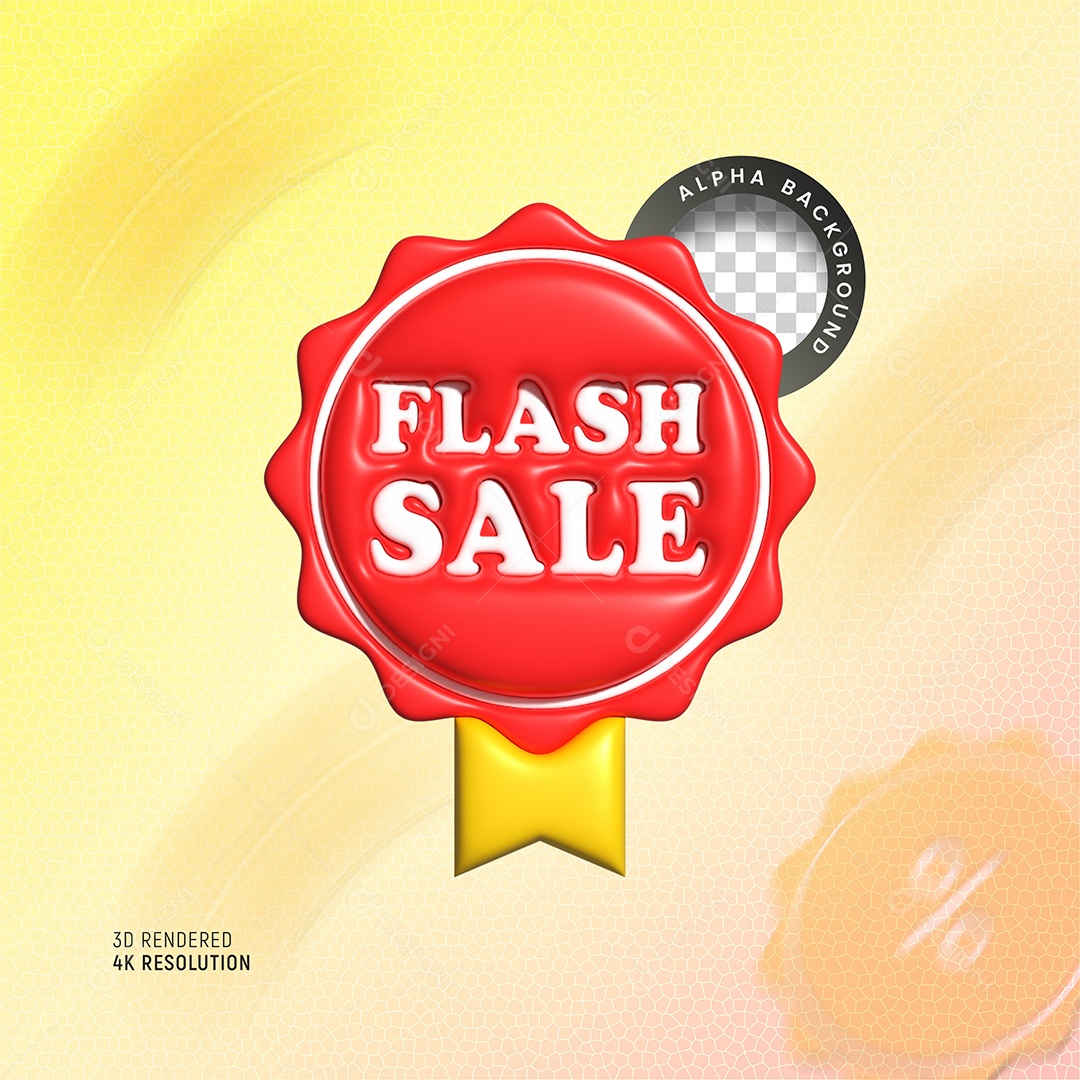 Etiqueta De Desconto Flash Sale Elemento 3D Para Composição PSD