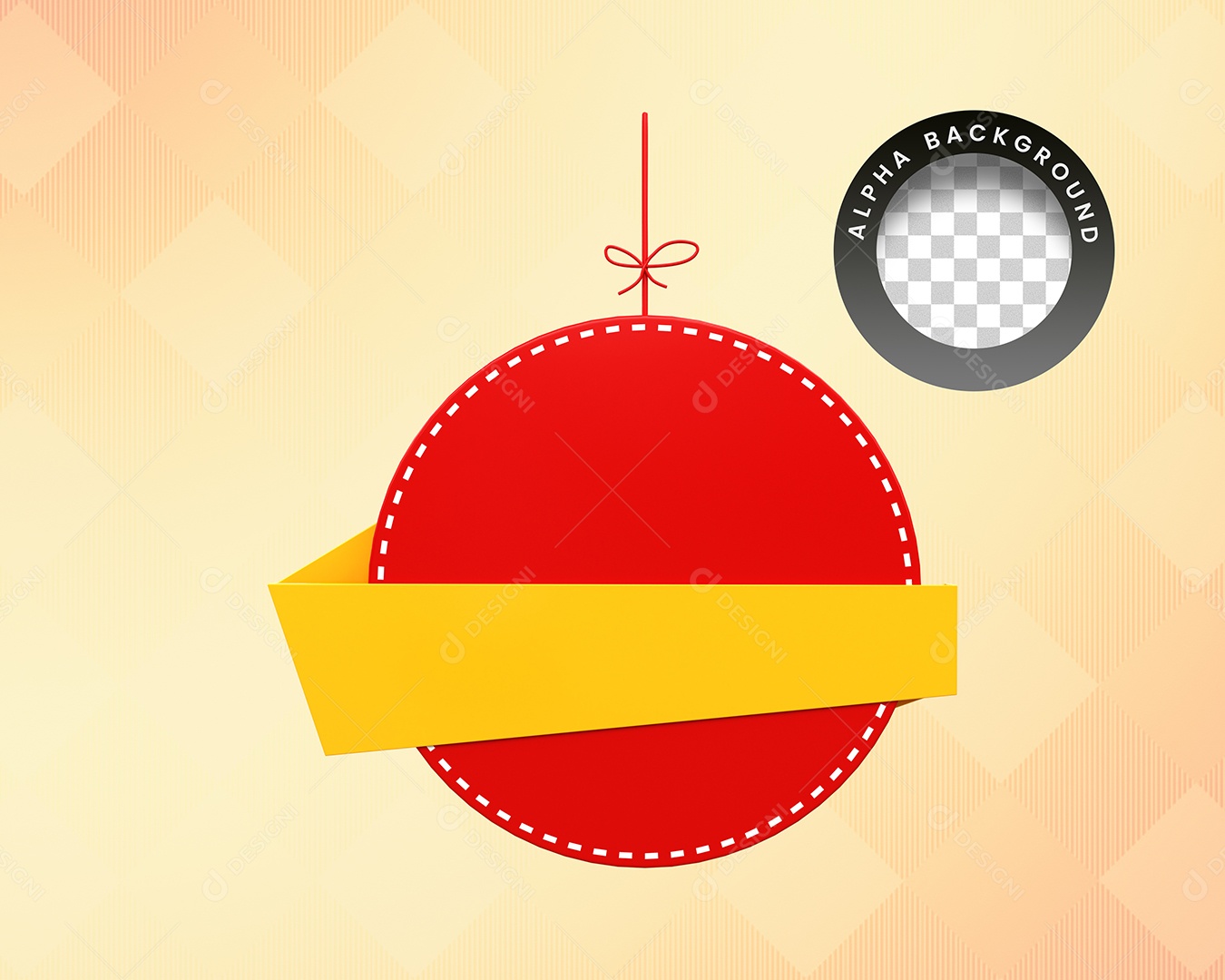 Painel Elemento 3D Vermelho Composição PSD