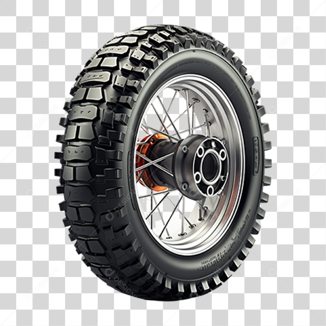 Pneu para Moto de Corrida de Motocross PNG Transparente