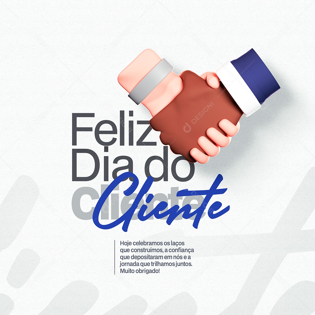 Feliz Dia Do Cliente Muito Obrigado Social Media PSD Editável