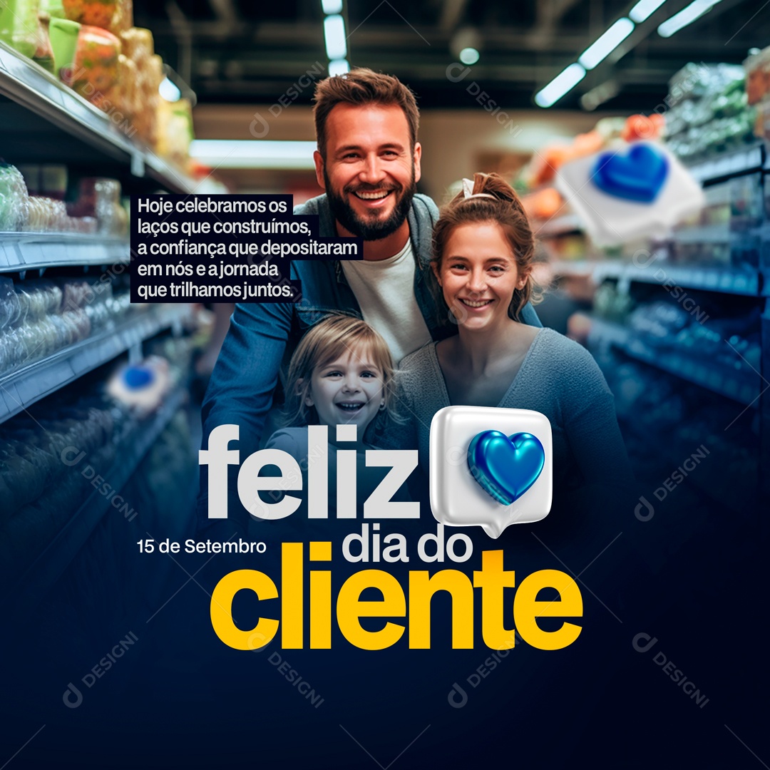 Social Media Feliz Dia Do Cliente 15 De Setembro PSD Editável
