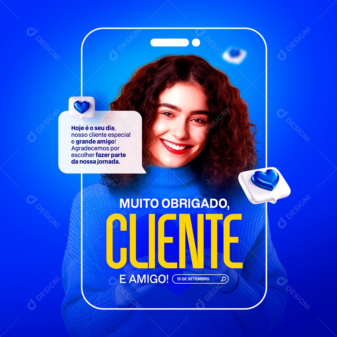 Muito Obrigado Cliente e Amigo Social Media PSD Editável