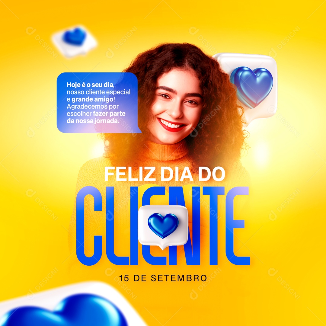 Social Media Hoje é Seu Dia Dia Do Cliente PSD Editável