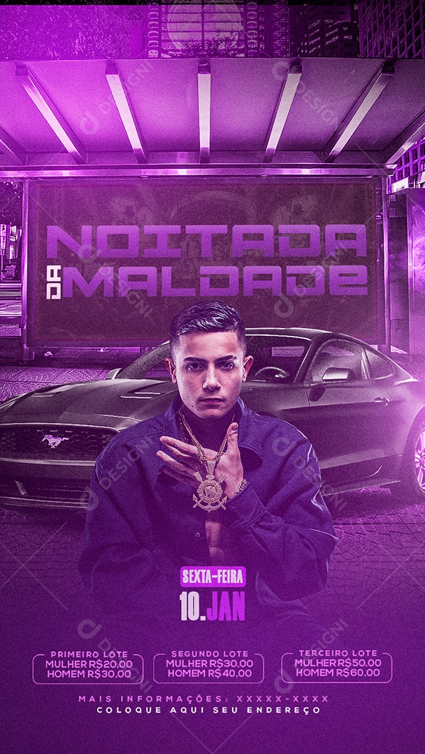 Story Noitada da Maldade Flyer Social Media PSD Editável