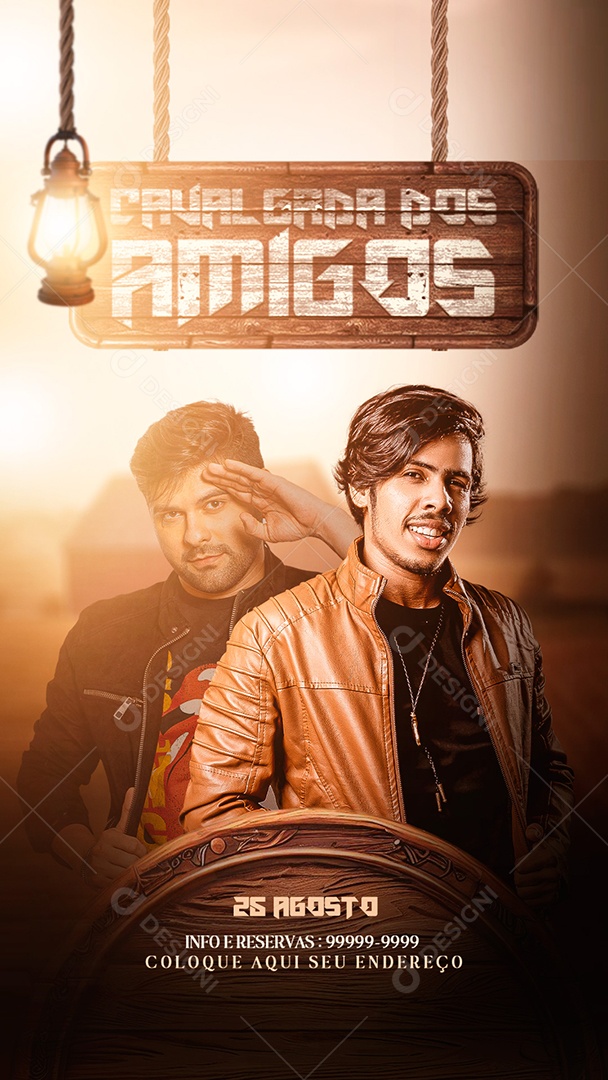 Story Cavalgada dos Amigos Flyer Social Media PSD Editável