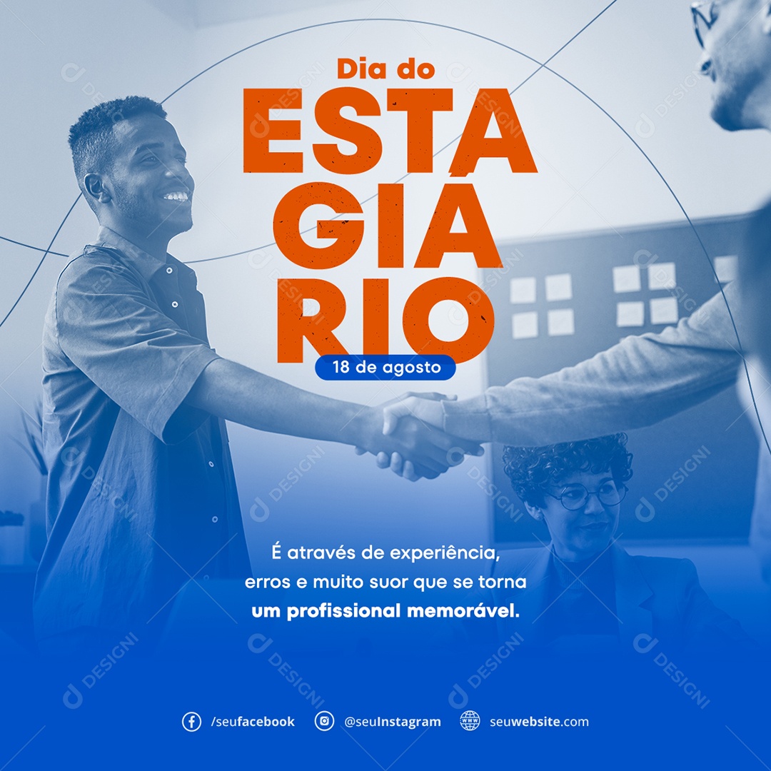 Dia Do Estagiário 18 De Agosto Social Media PSD Editável