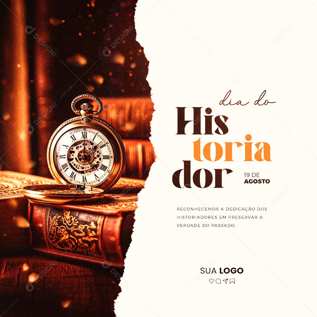 Dia do Historiador 19 de Agosto Social Media PSD Editável