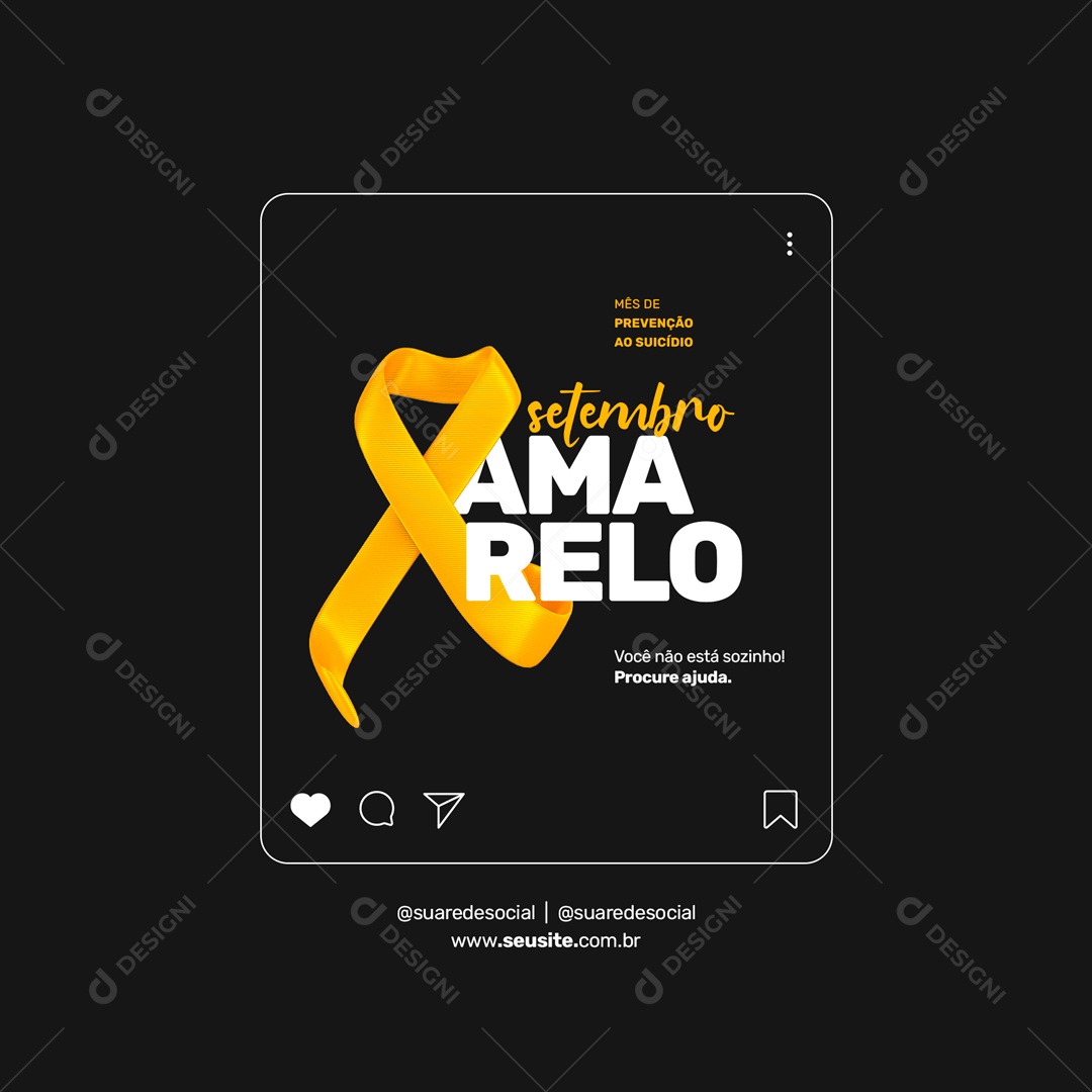Setembro Amarelo Procure Ajuda Social Media PSD Editável