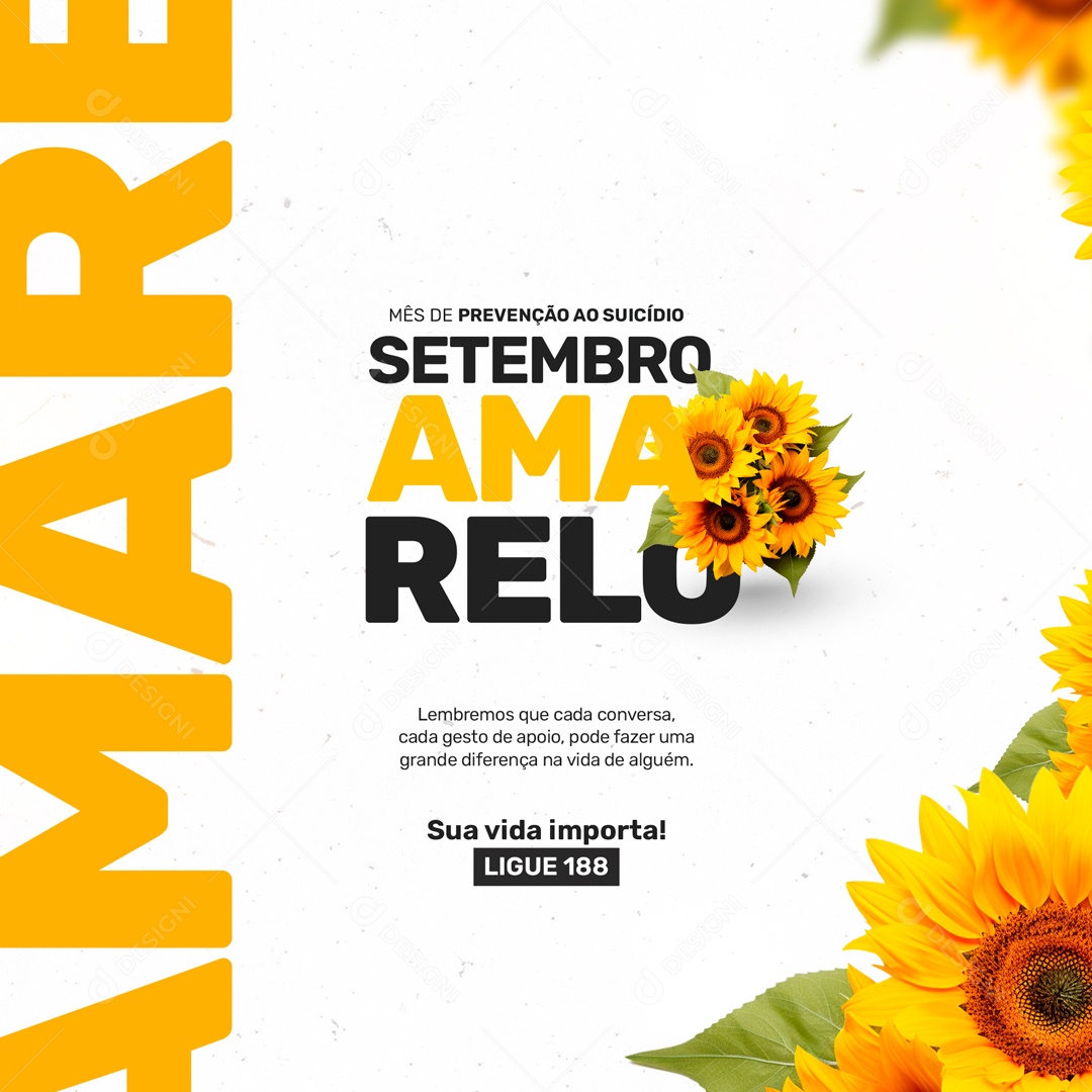 Social Media Setembro Amarelo Sua Vida Importa PSD Editável