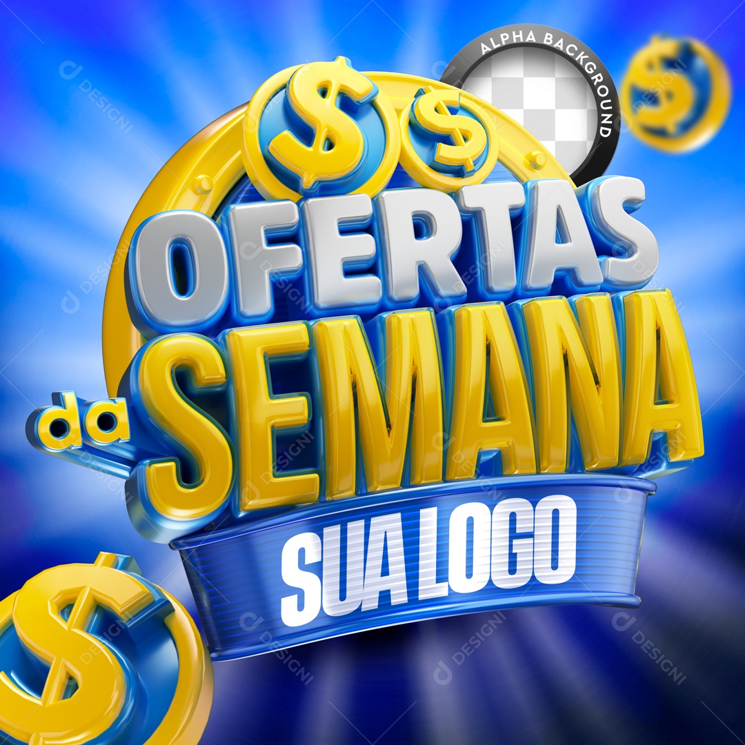 Selo 3D Ofertas Da Semana Para Composição PSD