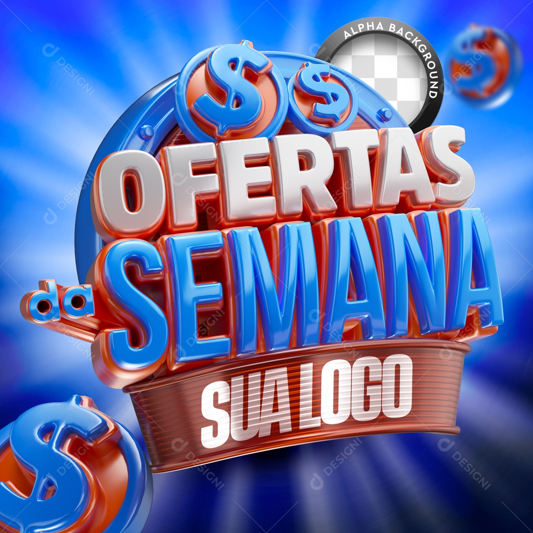 Selo 3D Ofertas Da Semana Para Composição PSD