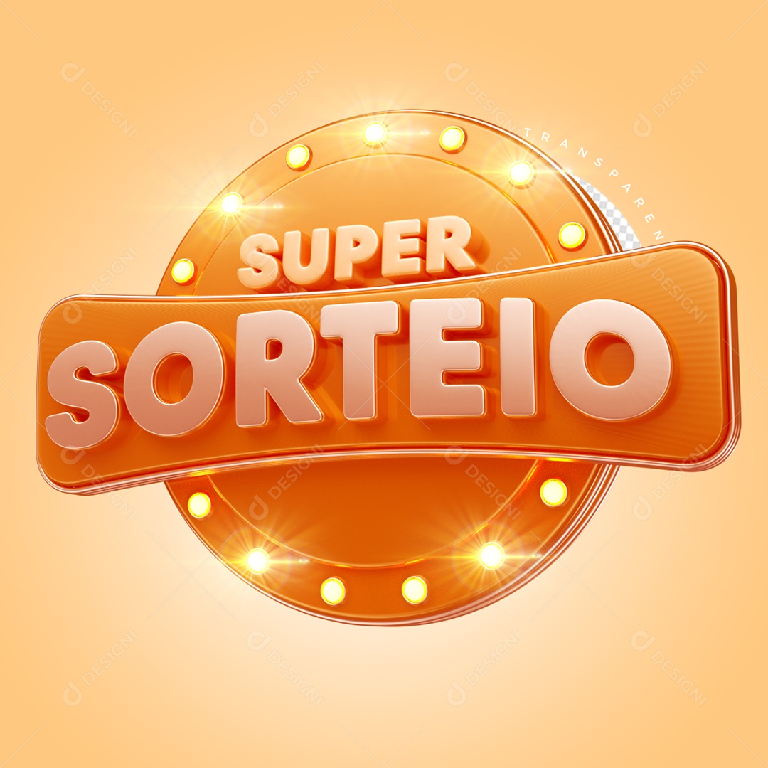 Selos 3D Super Sorteio Social Media PSD Editável