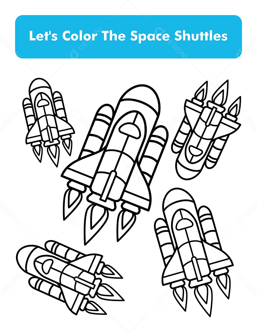 Desenhos de Foguete Para colorir Vetor EPS