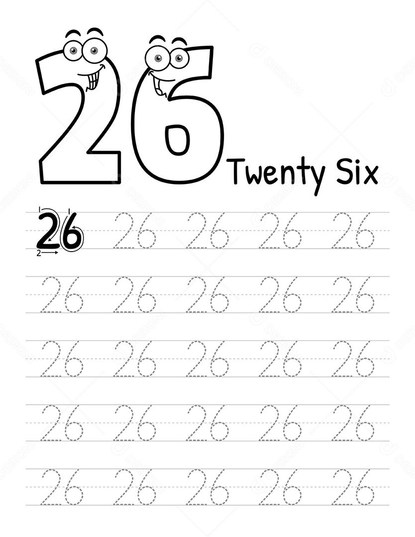 Pagina de Livro Número 26 Vetor EPS