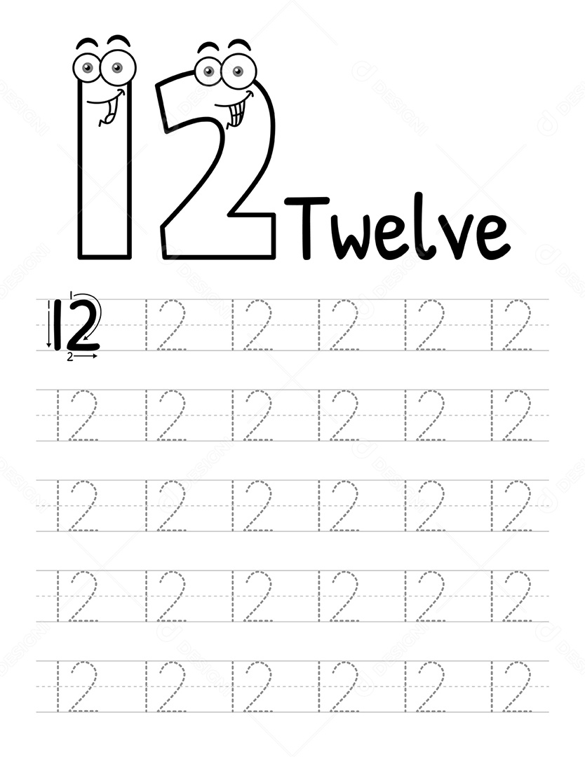 Pagina de Livro Número 12 Vetor EPS