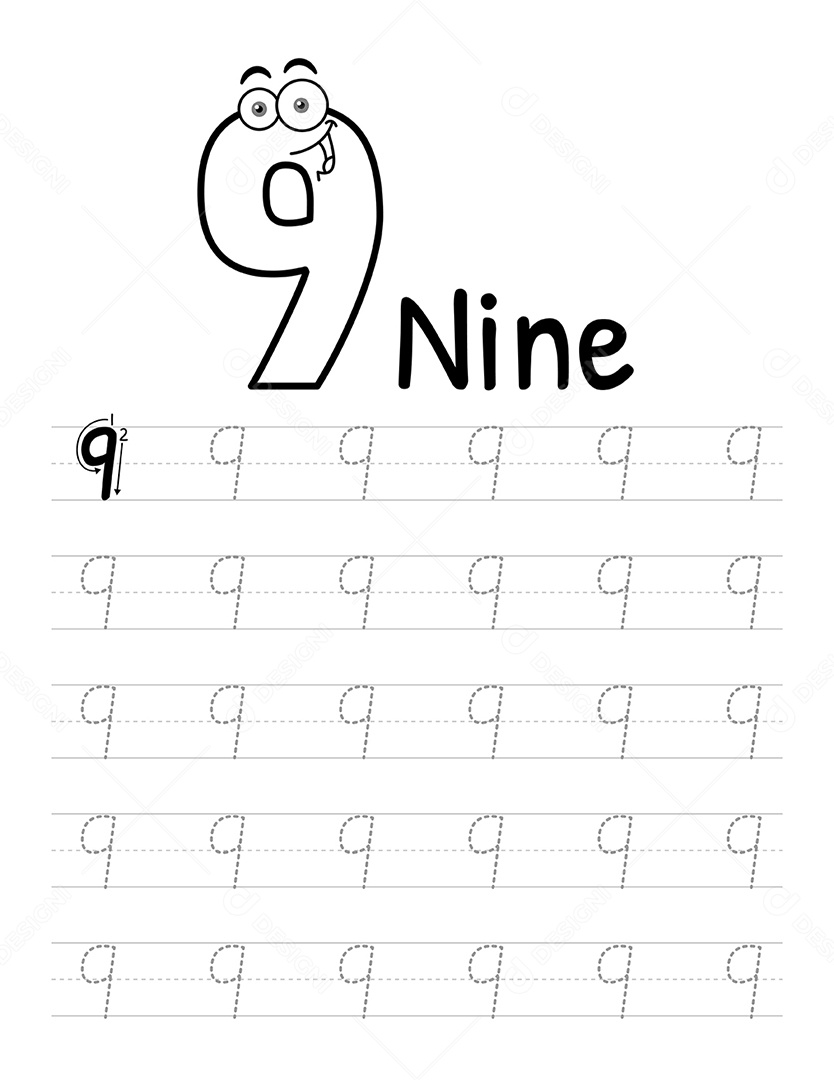 Pagina de Livro Número 9 Vetor EPS