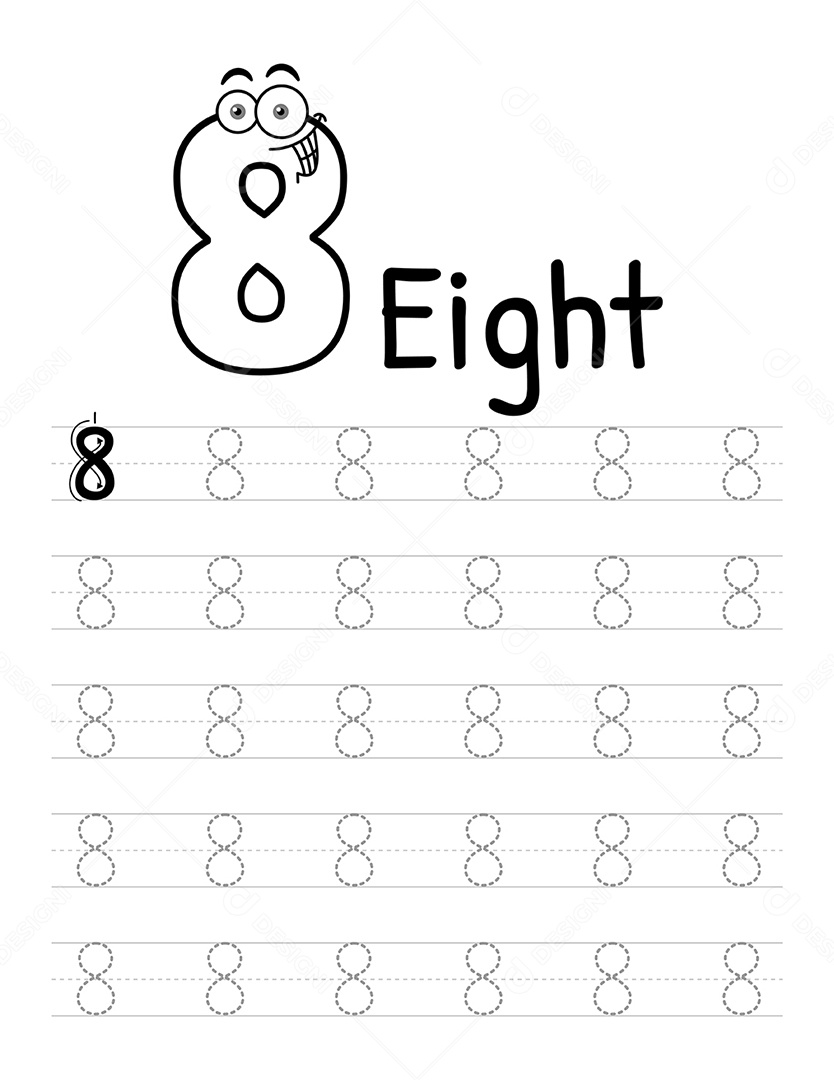 Pagina de Livro Número 8 Vetor EPS