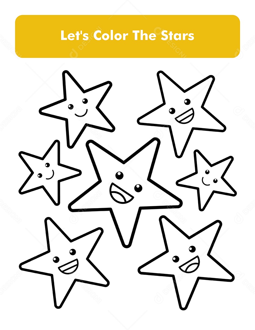 Desenho de Estrela Para colorir Vetor EPS