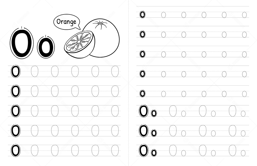 Alfabeto Para Crianças Letra O Vetor EPS