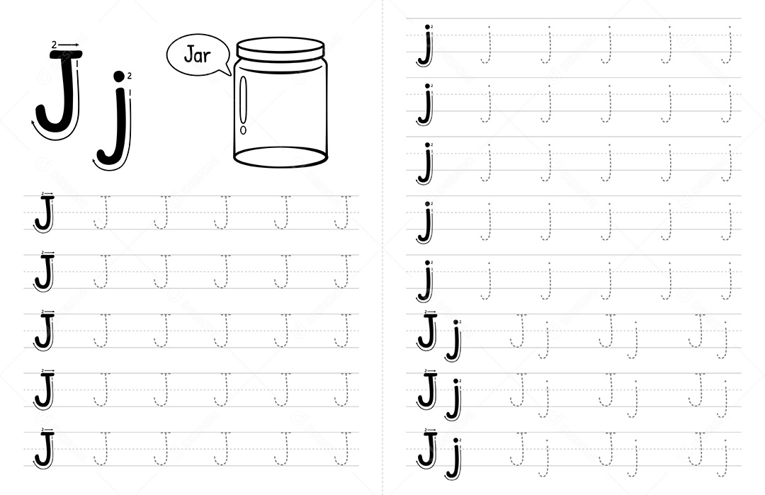 Alfabeto Para Crianças Letra J Vetor EPS