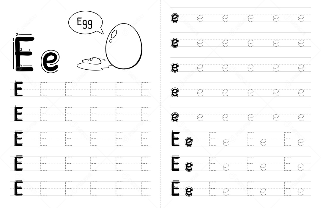 Alfabeto Para Crianças Letra E Vetor EPS