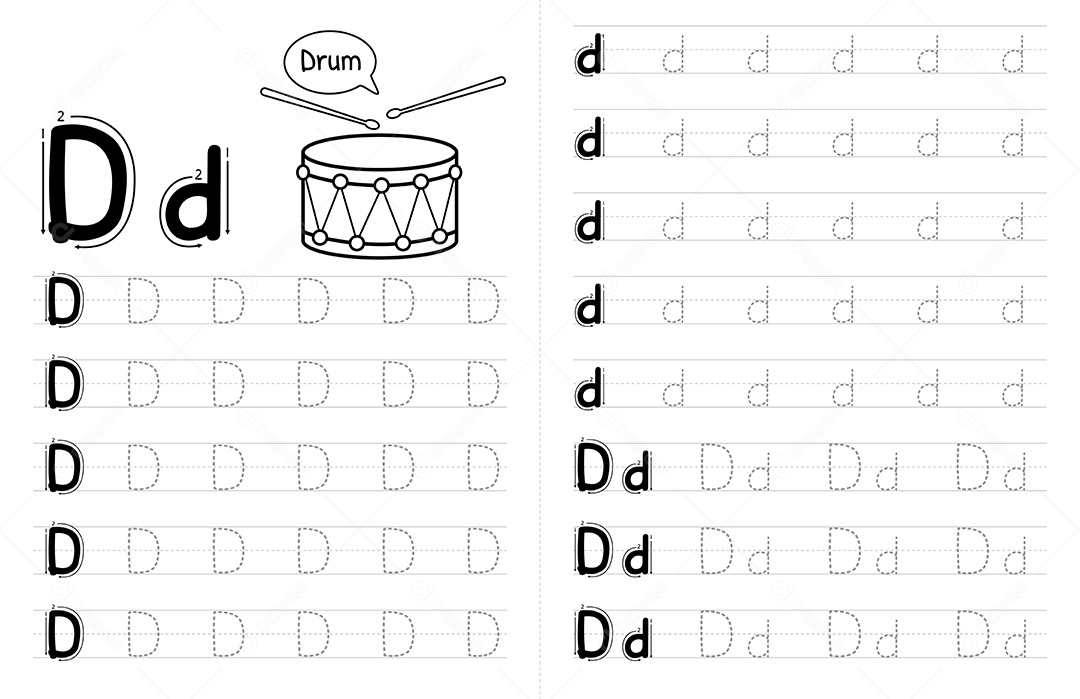 Alfabeto Para Crianças Letra D Vetor EPS